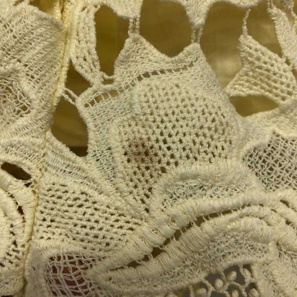 Topshop Pale Yellow Floral Lace Skirt Knee Length size 6 - Picture 9 of 16